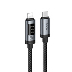 Kabel z wyświetlaczem USB C do Lightning Hoco PD 27W 1,2 m U148 czarny