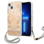 Guess GUHCP13SHFLSD iPhone 13 mini 5,4"złoty/gold hardcase Flower Strap