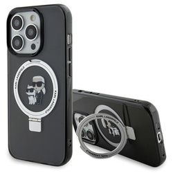 Karl Lagerfeld KLHMP15LHMRSKCK iPhone 15 Pro 6.1" black/black hardcase Ring Stand Karl&amp;Choupette MagSafe