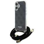 Guess GUHCP16SHC4SEK iPhone 16 6.1"      czarny/black hardcase Crossbody Cord 4G Print