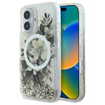 Guess GUHMP16SLFMWTE iPhone 166.1" beżowy/beige hardcase Liquid Glitter Flower MagSafe
