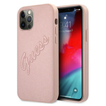 Guess GUHCP12LRSAVSRG iPhone 12 Pro Max6,7" różowy/pink hardcase Saffiano Vintage Script