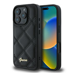 Guess GUHCP16LPSQSQSK iPhone 16 Pro6.3" czarny/black hardcase Quilted Metal Logo