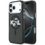 Etui Karl Lagerfeld IML Glitter Karl &   Choupette Sketch Logo MagSafe do iPhone 17 Pro Max czarny