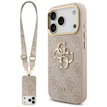 Etui Guess 4G Big 4G Classic Logo Big    Strap Metal Buttons do iPhone 17 Pro różowy