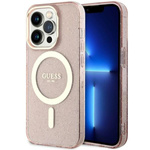 Guess GUHMP14LHCMCGP iPhone 14 Pro 6.1"różowy/pink hardcase Glitter Gold MagSafe