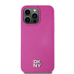 DKNY DKHMP15SPSHRPSP iPhone 15 / 14 / 136.1" różowy/pink hardcase Leather Pattern Metal Logo MagSafe