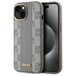 DKNY DKHMP15MPCPVSLE iPhone 15 Plus6.7" beżowy/beige hardcase Leather Checkered Mono Pattern MagSafe