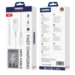 JELLICO kabel KDS-32 Lightning USB 3.1A 2M Biały