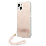 Guess GUOHCP14MH4STP iPhone 14 Plus / 15 Plus 6.7" różowy/pink hardcase 4G Print Strap