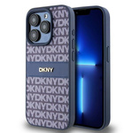 DKNY DKHCP15LPRTHSLB iPhone 15 Pro6.1" niebieski/blue hardcase Leather Mono Stripe & Metal Logo