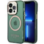 Guess GUHMP14XHTCMA iPhone 14 Pro Max6,7" zielony/khaki hard case Gold Outline Translucent MagSafe