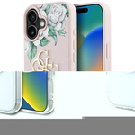 Etui Guess IML Metal Colored Circle      Classic Logo MagSafe do iPhone 16 Pro Max różowy