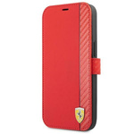 Etui Ferrari On Track Carbon Stripe na iPhone 13 mini - czerwone