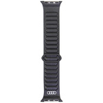 Pasek Audi Logo Genuine Leather Magnetic Ring do Apple Watch 40/41/42mm czarny