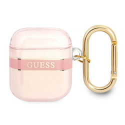Guess GUA2HHTSP AirPods 1/2 coverróżowy/pink Strap Collection