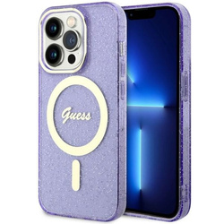 Guess GUHMP14XHCMCGU iPhone 14 Pro Max6.7" purpurowy/purple hardcase Glitter Gold MagSafe