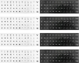 CHROMACRAFT naklejki na klawiaturę białe