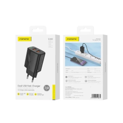 FONENG wall charger EU63 2.4A 12W 2xUSB Black