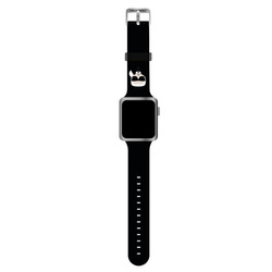 KARL LAGERFELD PASEK KLAWMSLKK APPLE WATCH 38/40/41MM CZARNY/BLACK STRAP SILICONE KARL HEADS