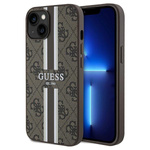 Guess GUHMP15SP4RPSW iPhone 15 / 14 / 13 6.1" brązowy/brown hardcase 4G Printed Stripes MagSafe