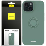Spacecase Etui Silicone Ring iPhone 15 dark green