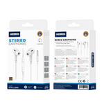 JELLICO wired earphones EP3A JACK 3.5MM with microphone 1.2M White