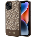 Guess GUHMP14SHGCFSEW iPhone 14 / 15 /13 6.1" brązowy/brown hardcase GCube Stripes MagSafe