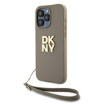 DKNY DKHCP15LPBSWSE iPhone 15 Pro 6.1"beżowy/beige hardcase Wrist Strap Stock Logo