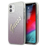 Guess GUHCP12SPCUGLSPI iPhone 12 mini5,4" różowy/pink hardcase Glitter Gradient Script