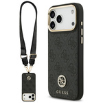 Etui Guess 4G Srtass Logo & Big Strap    Metal Buttons MagSafe do iPhone 17 Pro Max czarny