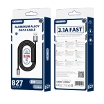 JELLICO cable B27 USB-C 3.1A 1M Black