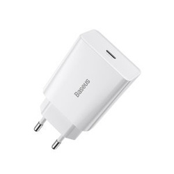 BASEUS SPEED MINI QUICK CHARGER, USB-C, PD, 3A, 20W (WHITE)