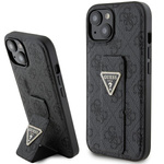 Guess GUHCP15SPGS4TDK iPhone 15 / 14 / 13 6.1" czarny/black hardcase Grip Stand 4G Triangle Strass