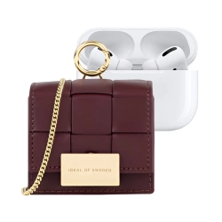 Ideal of Sweden Braided Mini AirPods Bag Burgundy uniwersalne