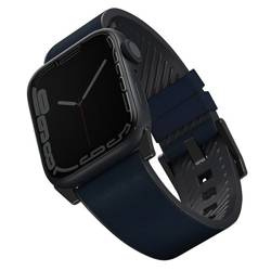 Pasek UNIQ Straden Leather Hybrid Strap na Apple Watch 1/2/3/4/5/6/7/8/SE/SE2/Ultra 42/44/45/49mm - niebieski