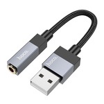Adapter AUX USB A (męski) do Jack 3,5 mm (żeński) Hoco UPA32D czarny