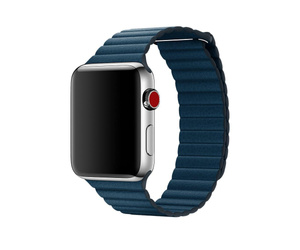 Apple Galaxy Blue Leather Band for 40mm / 41mm / 42mm Case - Size L, Original Seal MQV72ZM/A