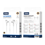 JELLICO wired earphones EP3A Lightning with microphone 1.2M White