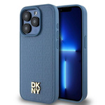 DKNY DKHMP15LPSHRPSB iPhone 15 Pro6.1" niebieski/blue hardcase Leather Monogram Pattern Metal Logo MagSafe
