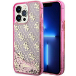 Guess GUHCP14LLC4PSGP iPhone 14 Pro 6.1"różowy/pink hardcase Liquid Glitter 4G Transculent