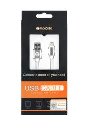 (4972) KABEL USB4 MOCOLO 3M TRWAŁY LIGHTNING SREBRNY