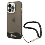 Guess GUHCP14LHGCOHK iPhone 14 Pro6,1" czarny/black hardcase Translucent Pearl Strap