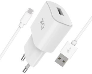 Oplader XQISIT Travel Charger 2.4A,12W, Single USB EU- USB-C White (38079)