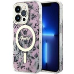 Guess GUHMP14XHCFWSP iPhone 14 Pro Max6.7" różowy/pink hardcase Flower MagSafe