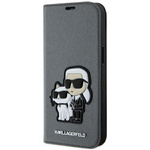 Karl Lagerfeld KLBKP14SSANKCPG iPhone 14 6.1" bookcase silver/silver Saffiano Karl &amp; Choupette