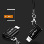 USAMS Adapter microUSB-lightningze smyczą czarny/black SJ152ML01 (US-SJ152)