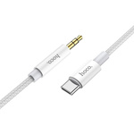 Kabel AUX Jack 3,5 mm do USB C Hoco 1 m UPA19 srebrny