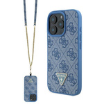 Guess GUHCP16XP4TDSCPB iPhone 16 Pro Max6.9" niebieski/blue hardcase Leather Metal Logo Strass Crossbody