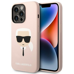 Karl Lagerfeld KLHCP14LSLKHLP iPhone 14 Pro 6.1 "hardcase pink / pink Silicone Karl`s Head
